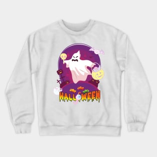 Halloween Ghost Pastel Candy Cute and Funny Spooky Costume Crewneck Sweatshirt